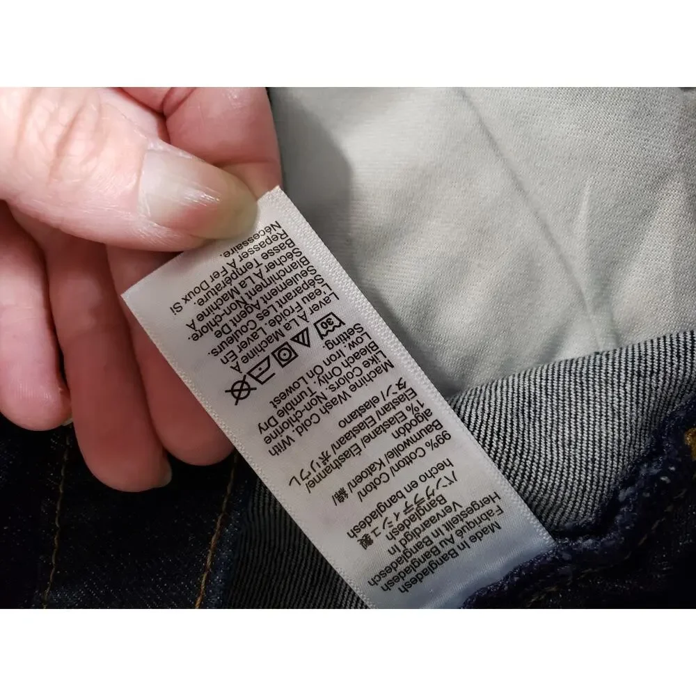 J.Crew Jeans Size 36x30 Mens Blue Denim Pant Stretch Dark Mid Rise Slim Straight